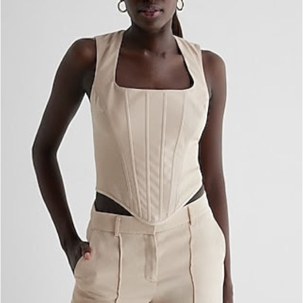 Express Faux Leather Corset Tank